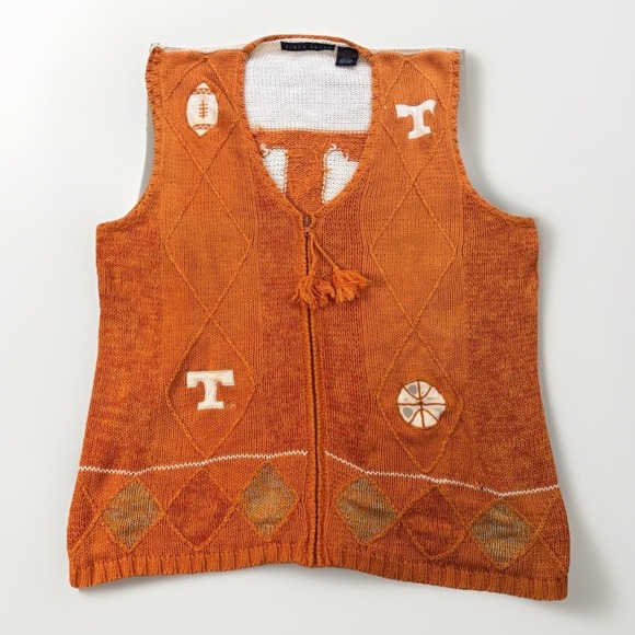 Birch Bros. Jackets & Blazers - Vintage Birch Bros Vest Tennessee Volunteer Adult 3XL Orange Knit Cardigan